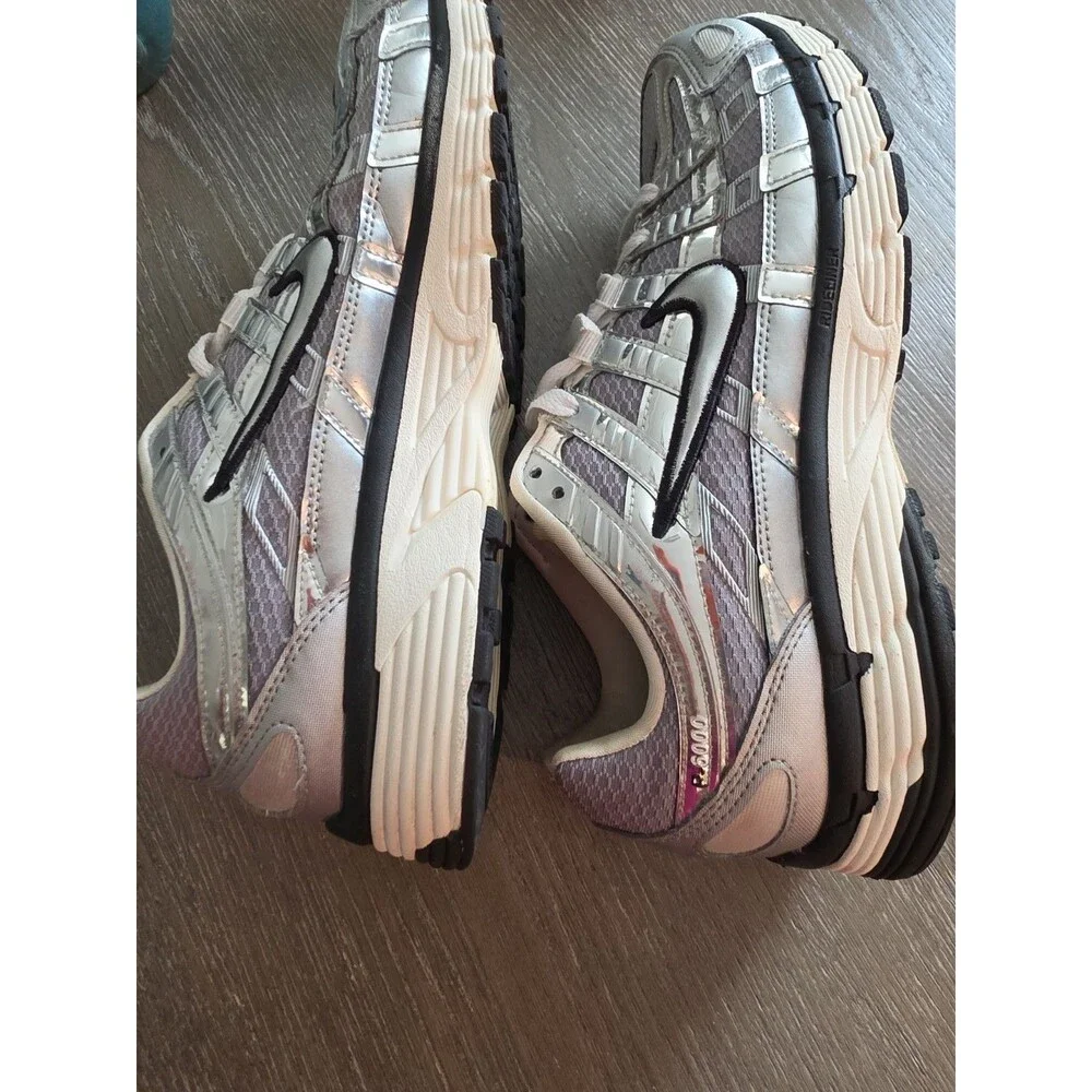 Nike P-6000 Bowerman Series Metallic Silver Chrome Sneakers CN0149-001 Men Sz 8